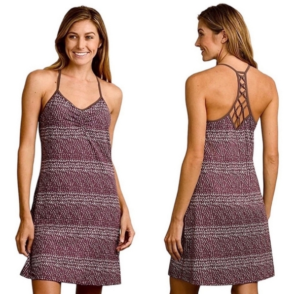 prAna Elixer Dress in Volcanic Plum Sumatra - Picture 8 of 8